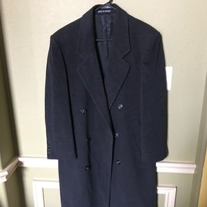 Larry Levine Long Mens Coat Black Size 40R